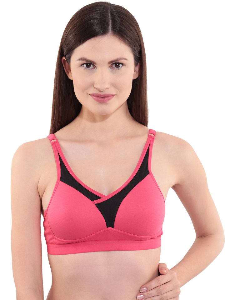 Buy Floret Women Padded & Non-Wired Full Coverage Pink T-Shirt Bra
