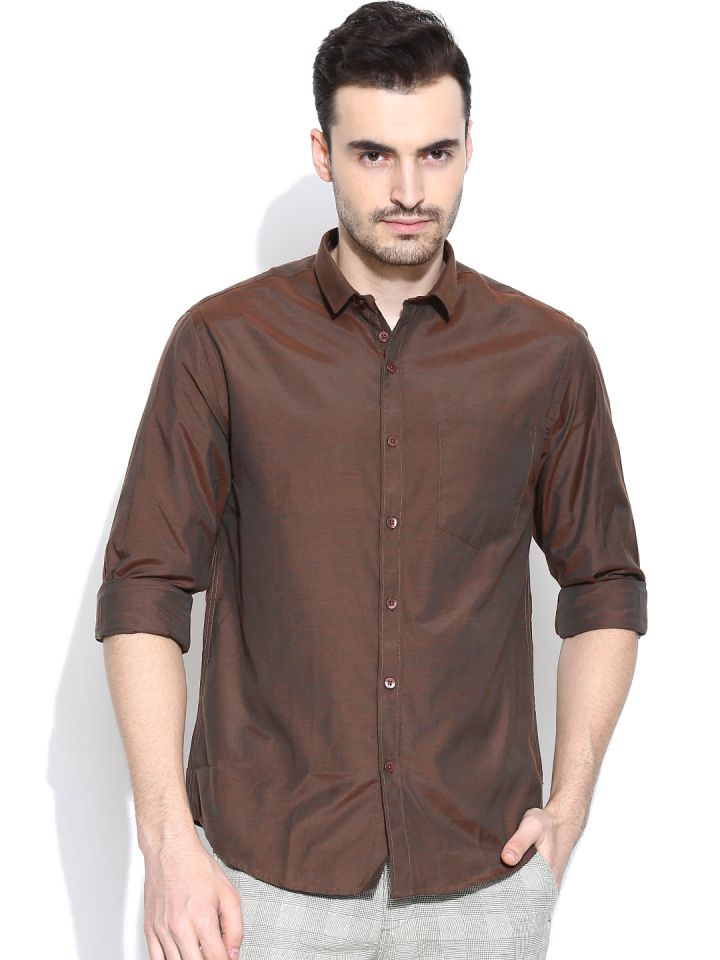 brown party wear shirt