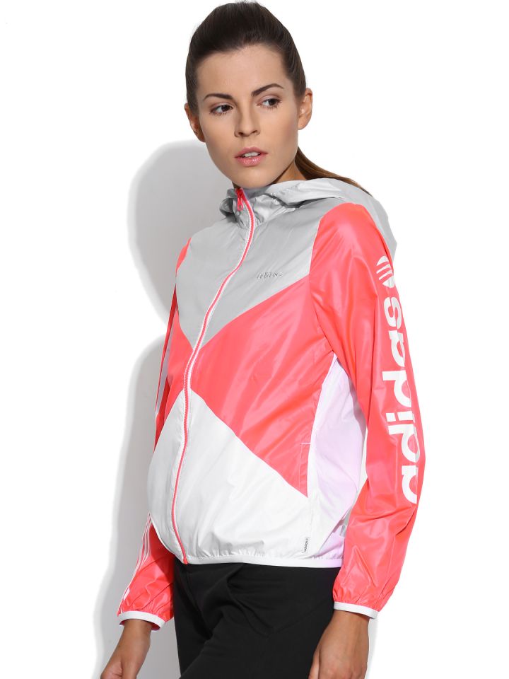 ADIDAS NEO Neon Pink Grey W FRANCHSE WBRK Hooded Jacket