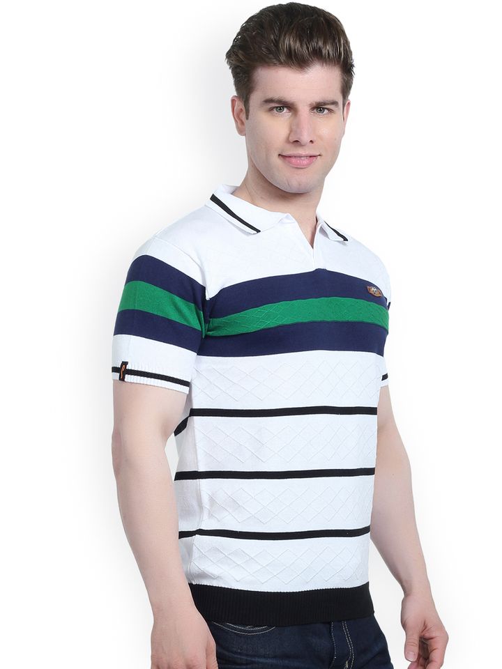 Black Striped Slim Fit Polo 
