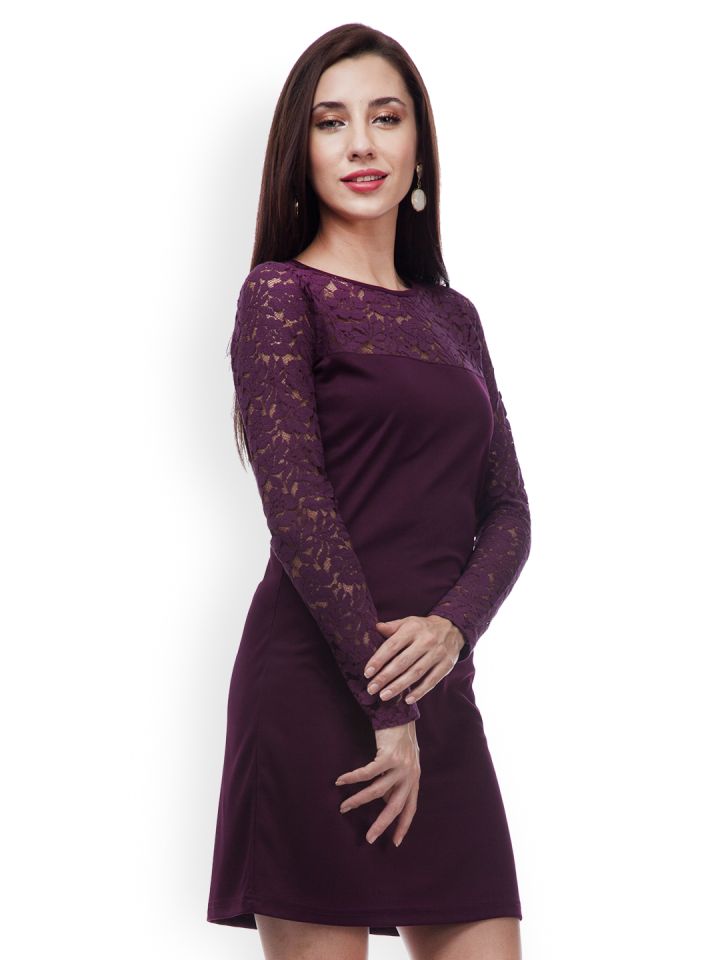 Purple one piece dress cheap