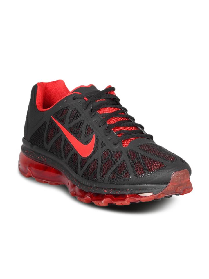 nike air max running shoes for men black and red