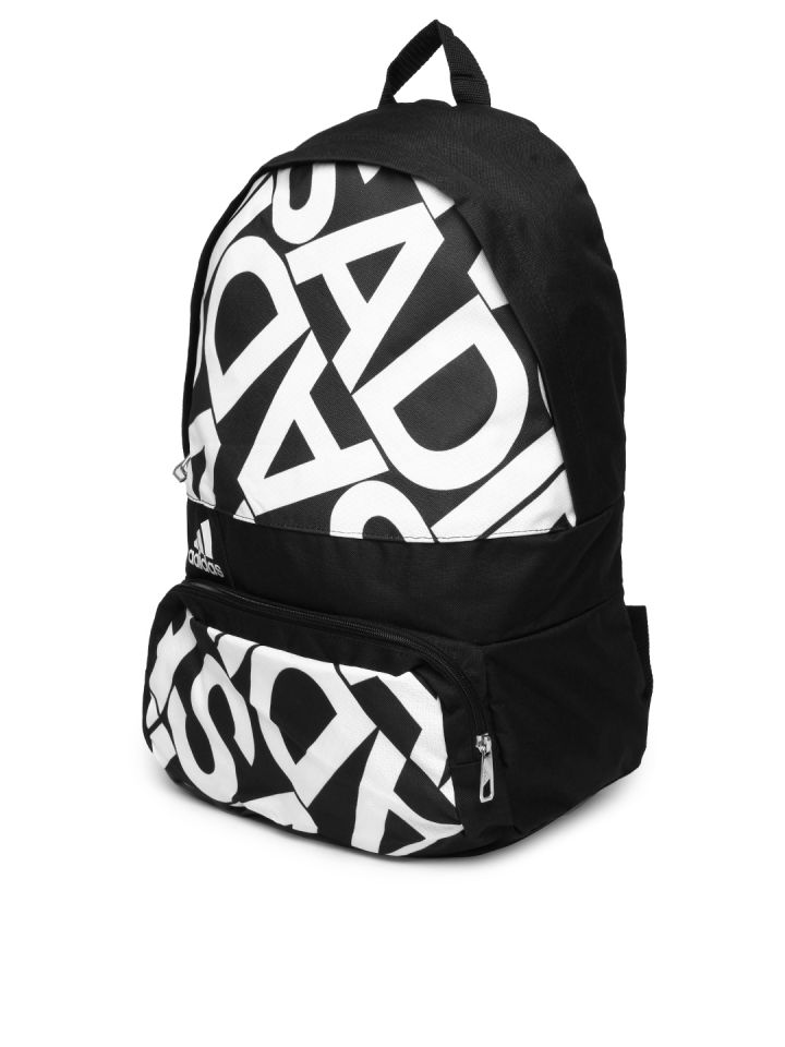 Adidas black online and white backpack