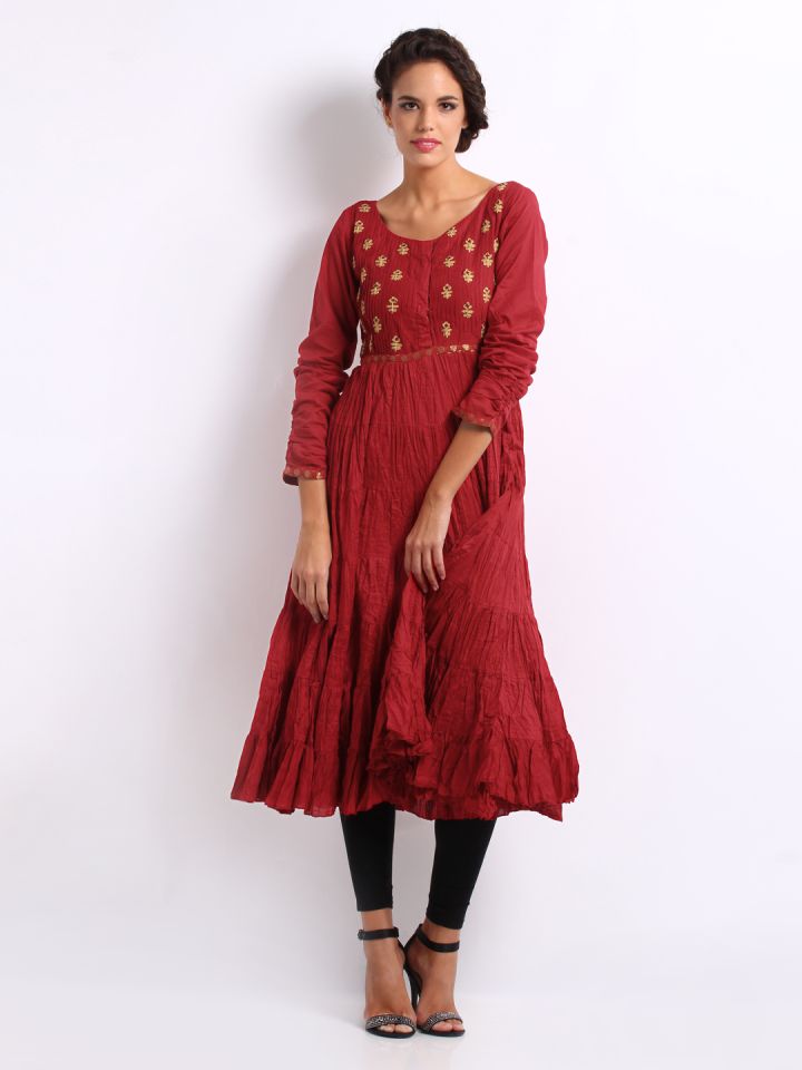 Biba red anarkali suit sale