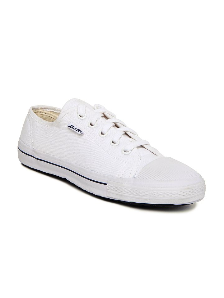White canvas shoes clearance bata
