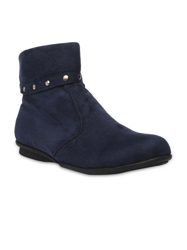 Navy flat discount boots womens