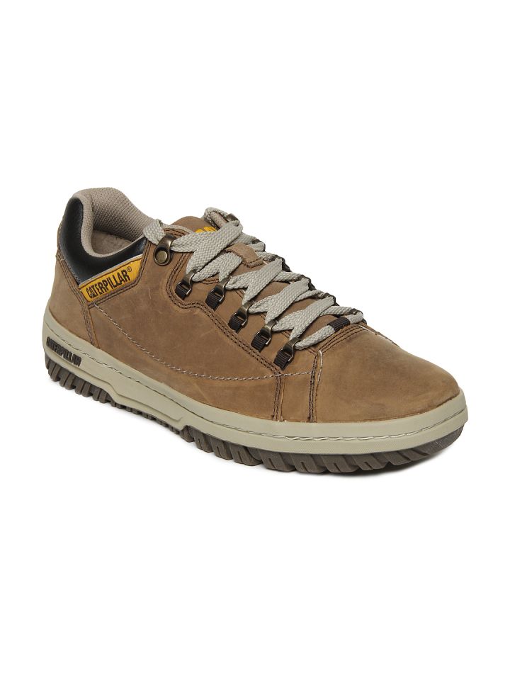 Cat Men Brown Apa Leather Casual Shoes