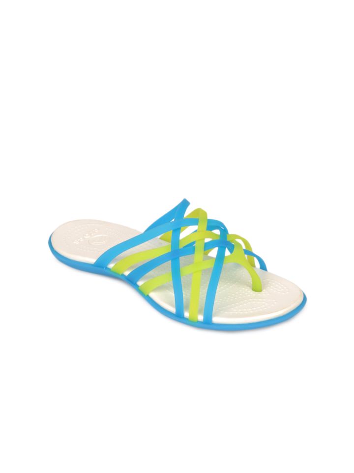 Buy Crocs Translucents Women Blue Green Huarache Sandals Flip