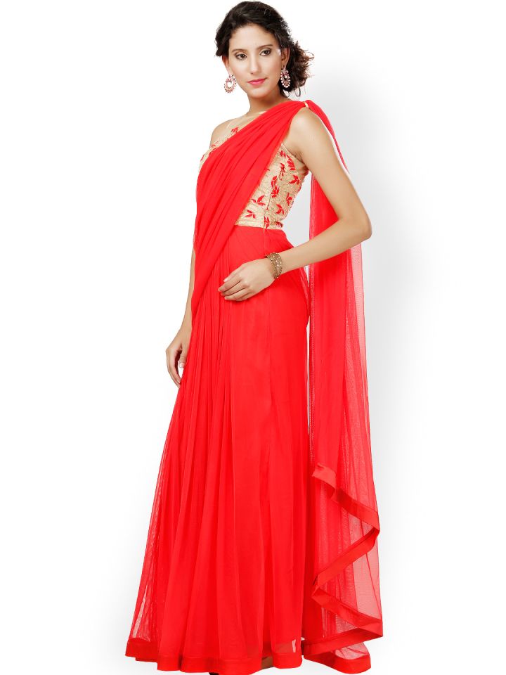 saree gown myntra