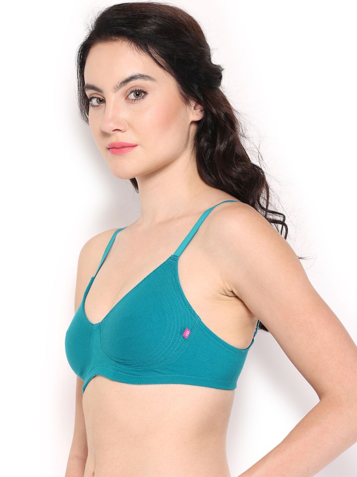Buy Enamor Blue Non Wired Non Padded High Coverage Tshirt Bra A042 - Bra  for Women 650553
