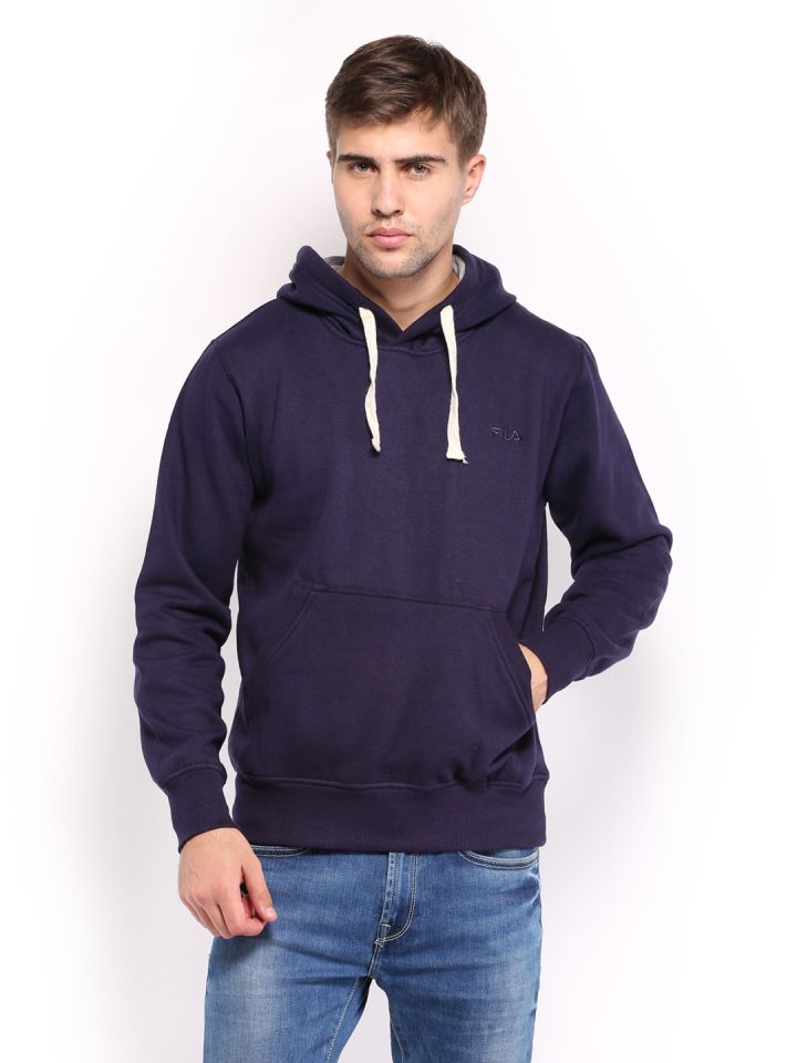 Buy FILA Men Navy Hooded Sweatshirt Sweatshirts for Men 428825
