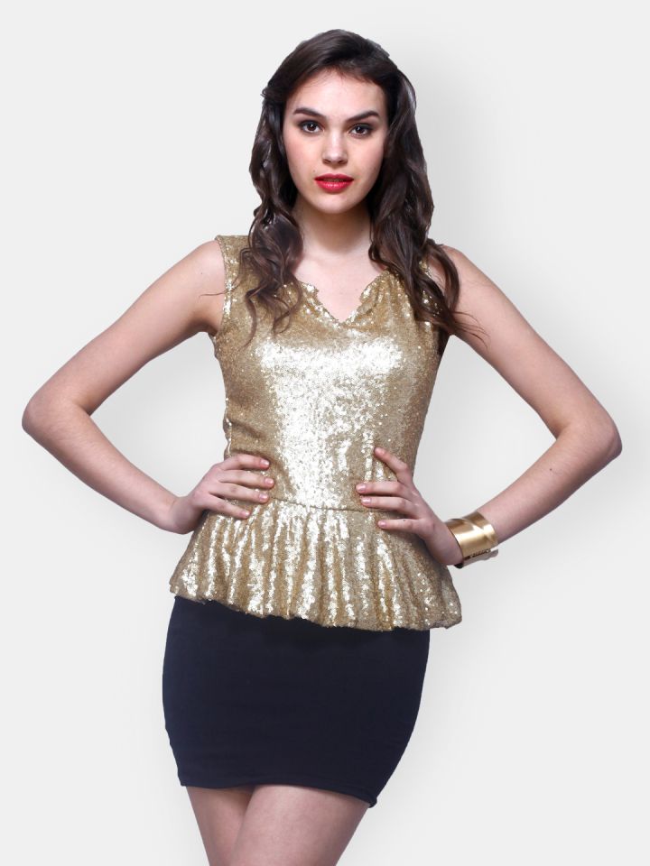 Black and gold peplum dress 2025