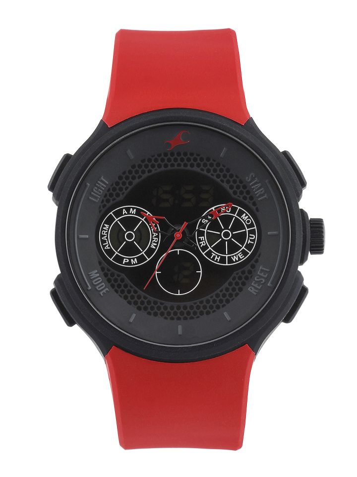 Fastrack black new arrivals and red watch