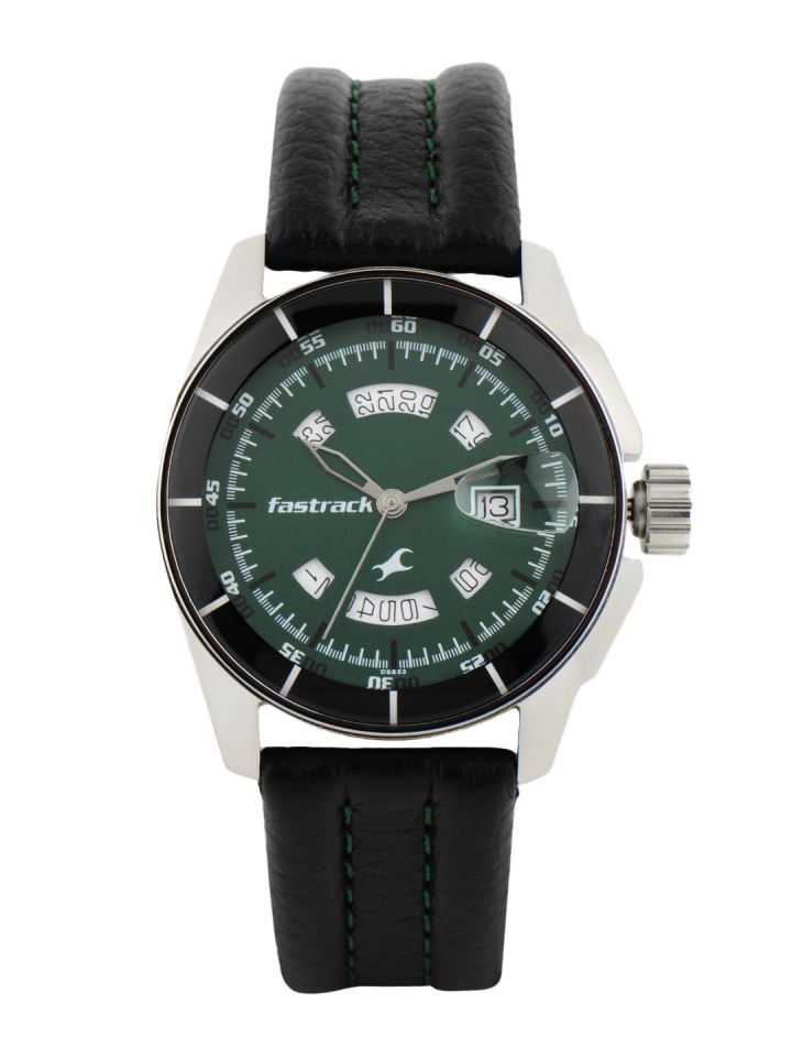 Fastrack Men Green Dial Watch 3089SL03