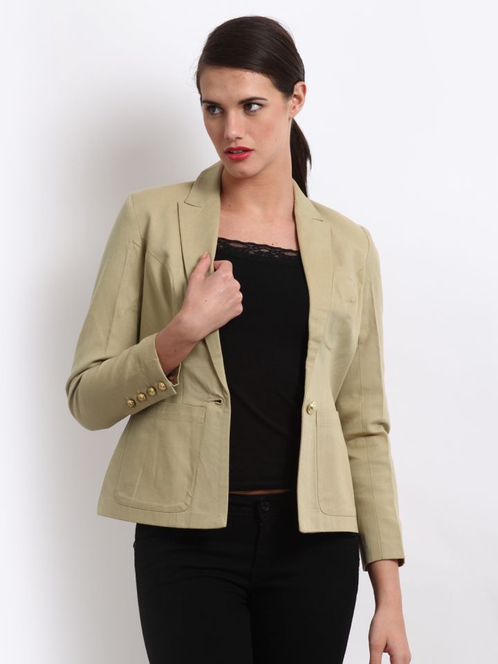 Femella Women Khaki Blazer