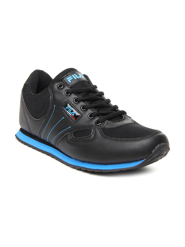 Fila brisk black running shoes clearance