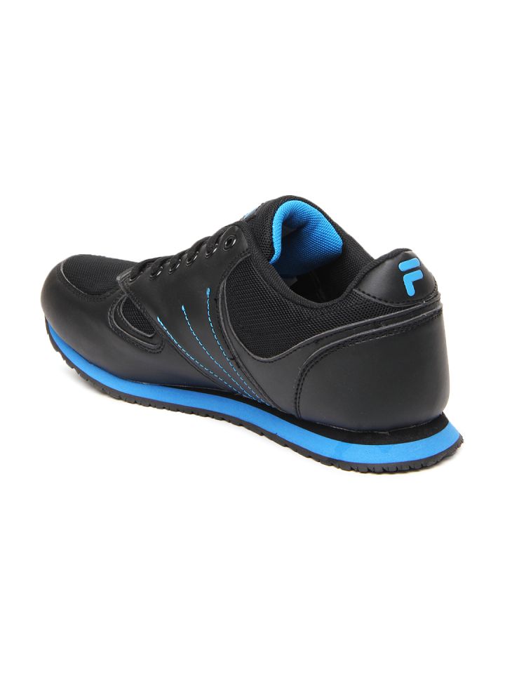 Fila brisk black running shoes hotsell