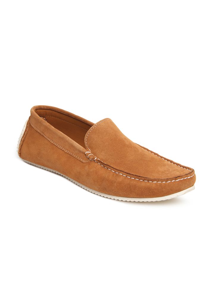 Franco Leone Men Orange Suede Loafers