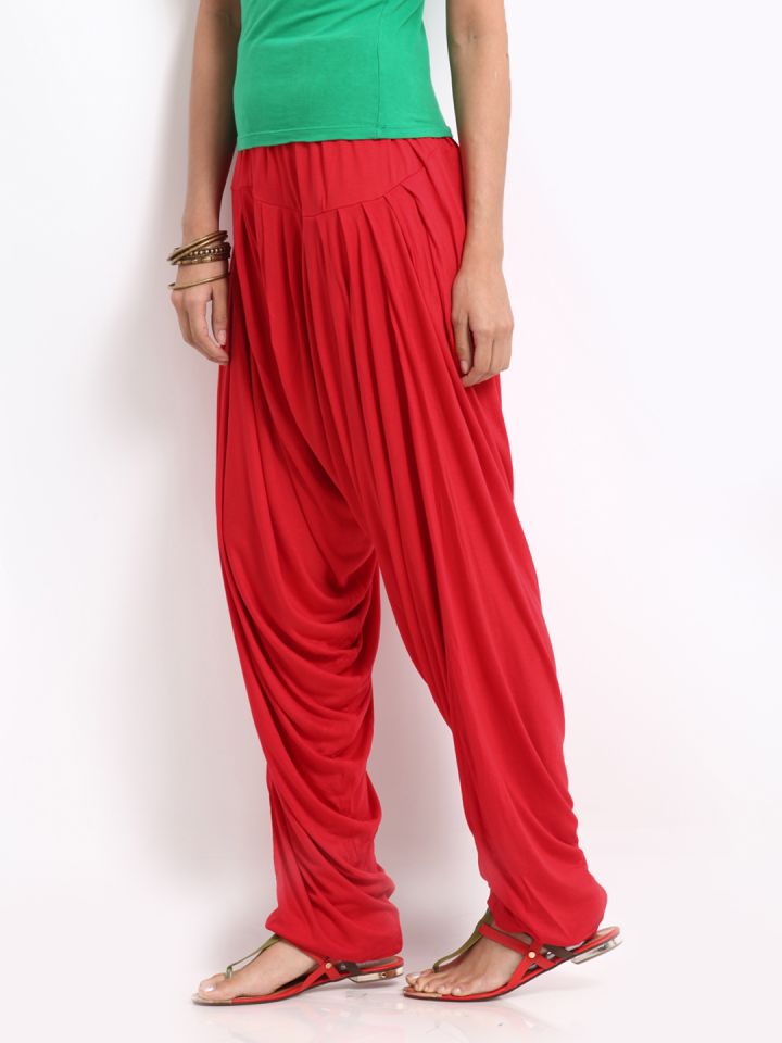 95 % Viscose And 5% Spandex Ladies Strawberry Red Knitted Patiala