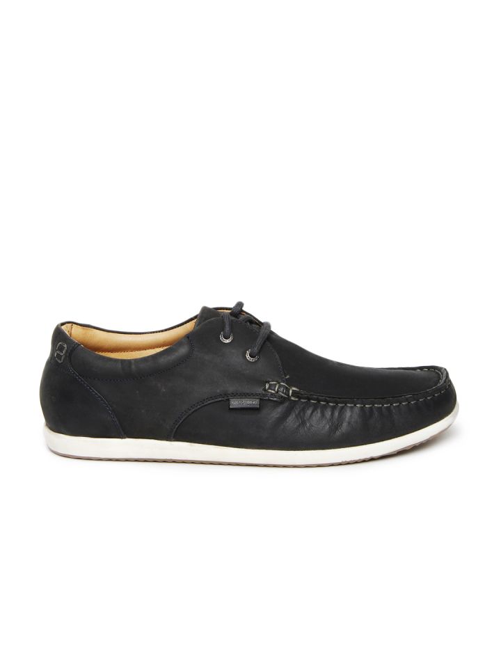 Hush Puppies Men Black Leather Casual Shoes