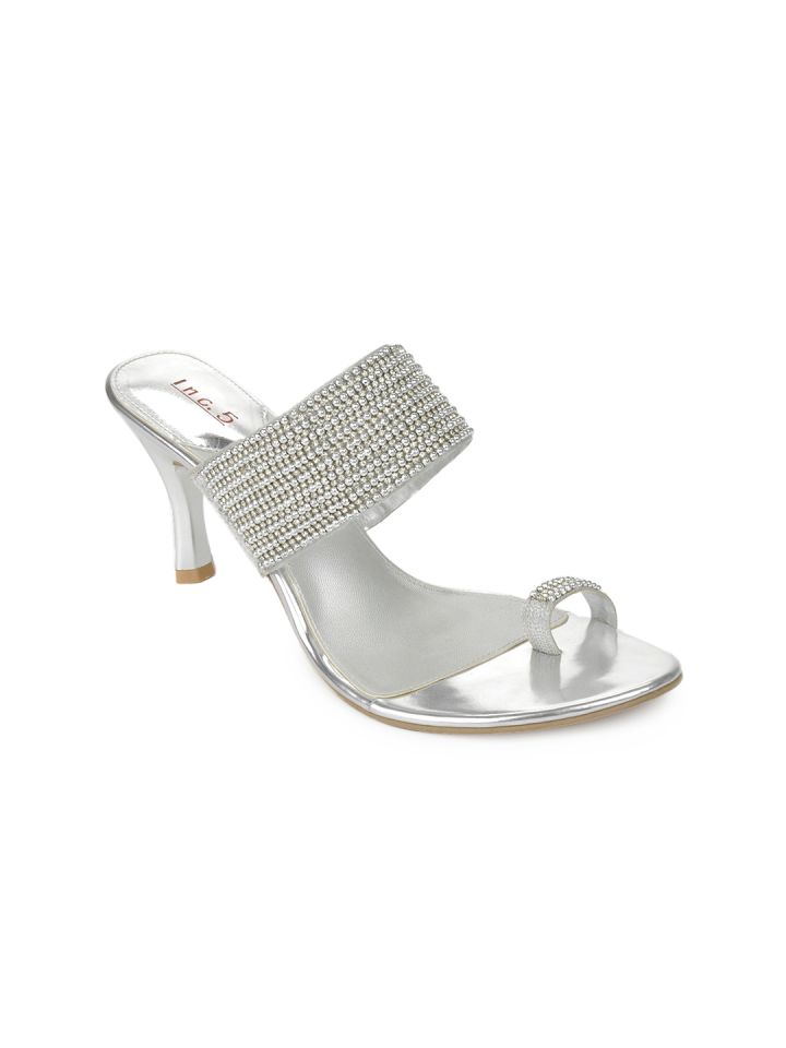 Buy Inc 5 Women Silver Toned Heels 