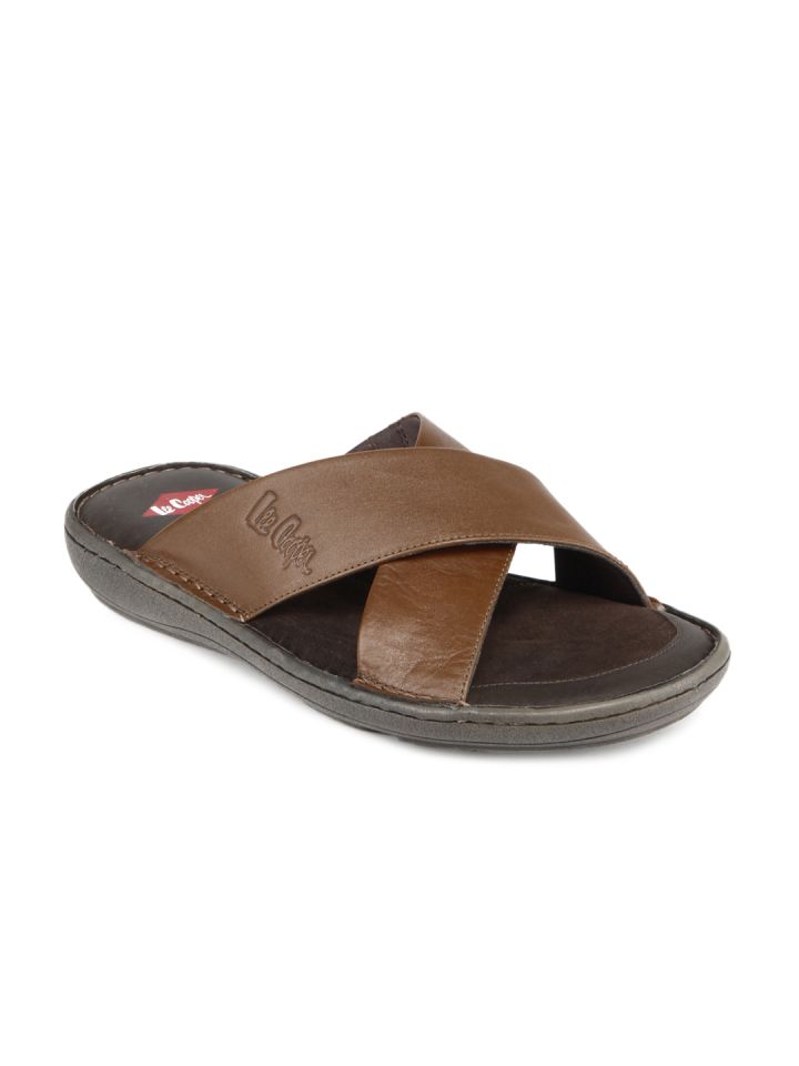 Buy Lee Cooper Men Brown Leather Sandals Sandals for Men