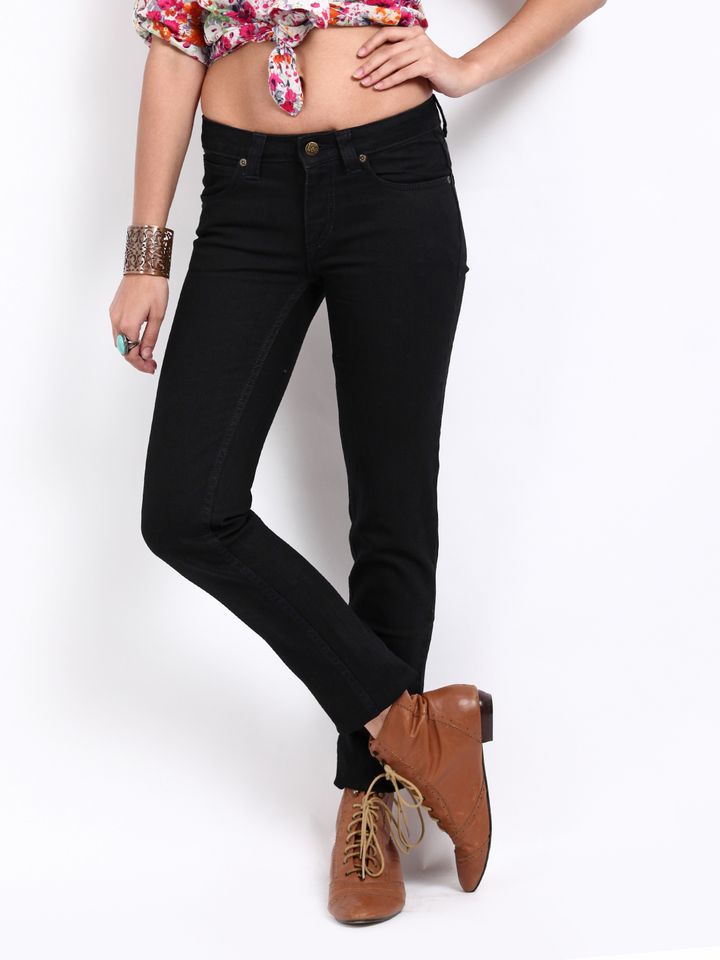 women's lee black skinny jeans