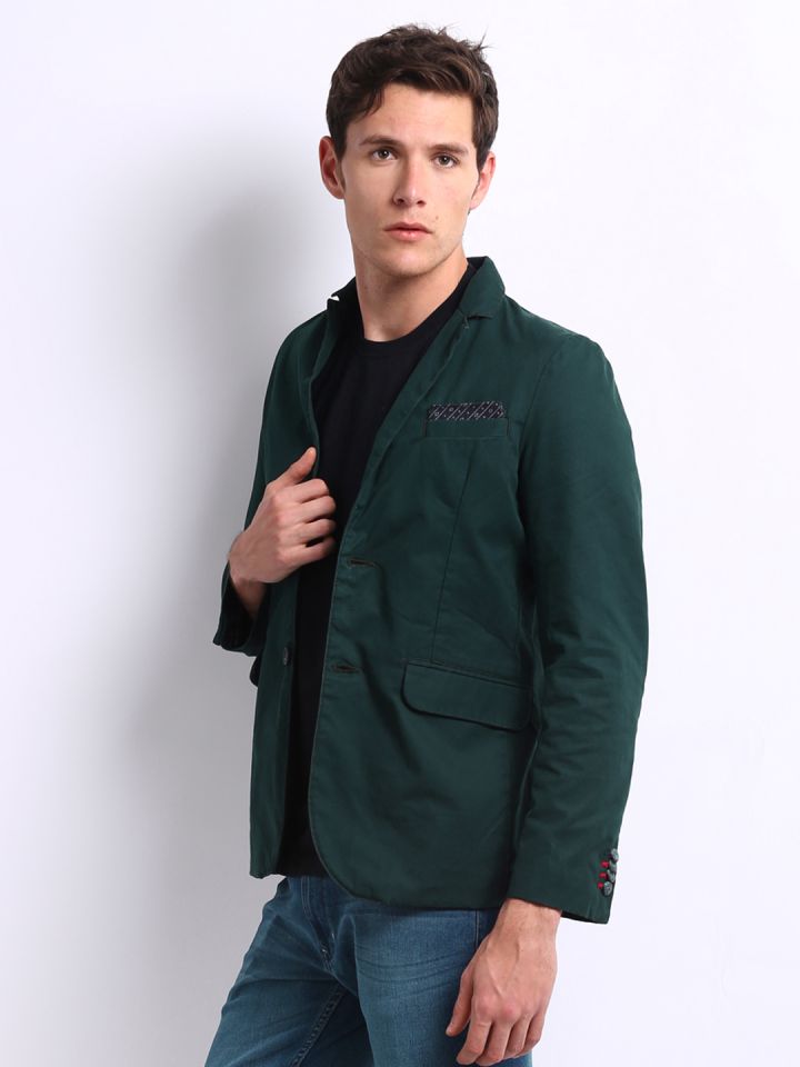 Dark green best sale blazer for men