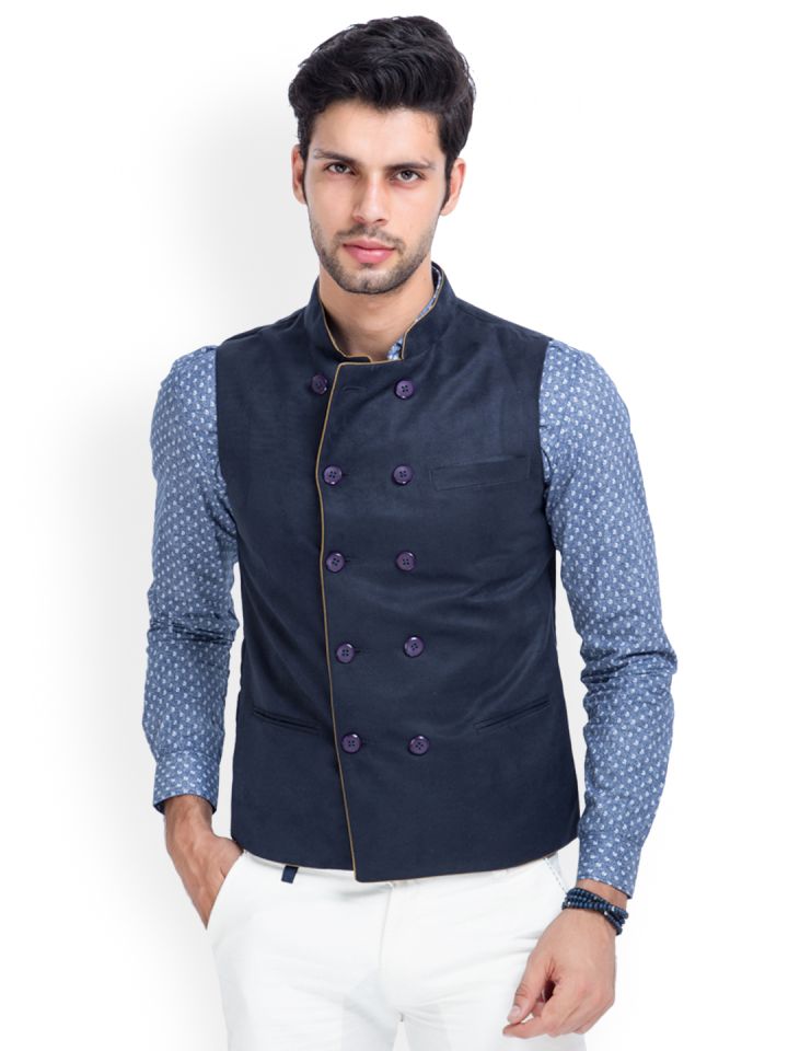 Double breasted sale nehru jacket