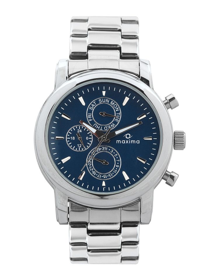 Maxima blue dial watch on sale