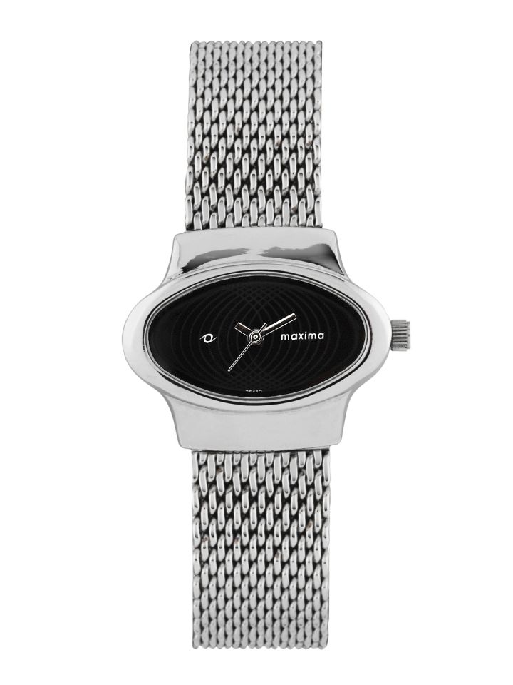 Maxima black dial watch deals