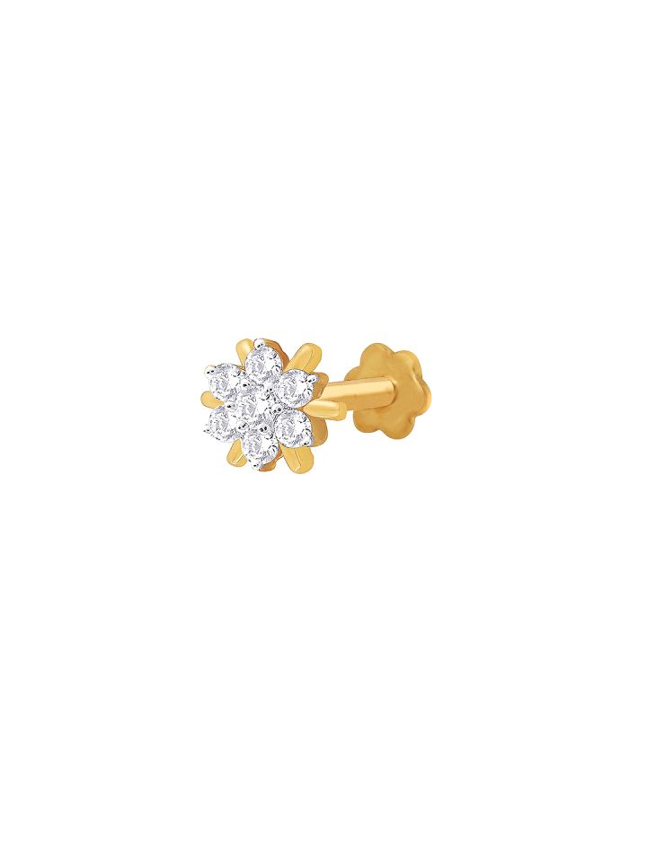 nakshathra gold and diamonds nose pin