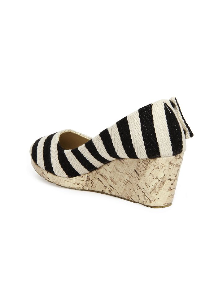 Black and white striped wedges store