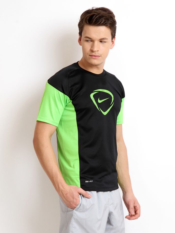 Nike black and green shirt top