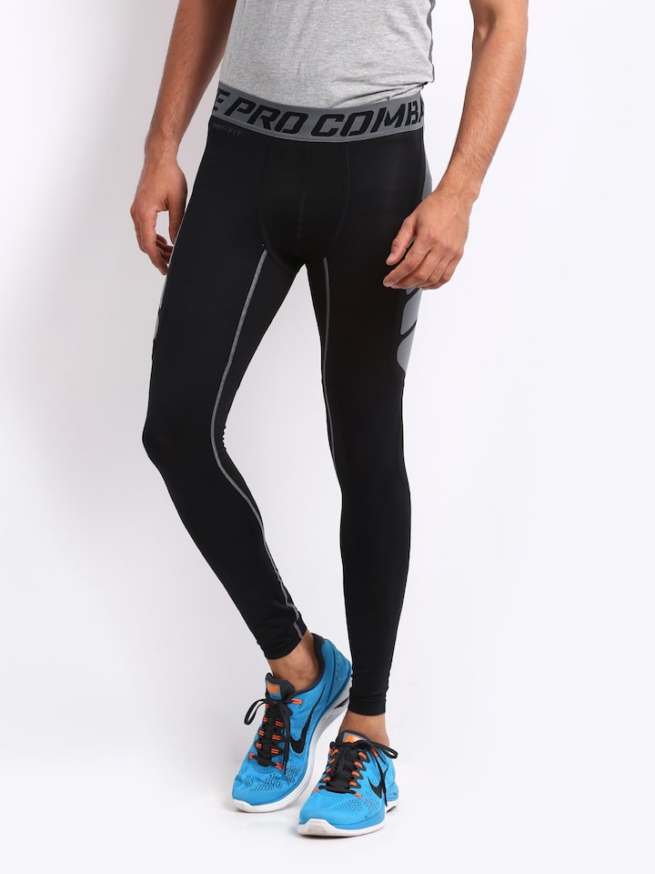 surge I will be strong Ancient times Buy Nike Men Black & Grey Pro Combat Hypercool Tights - Tights for Men  234102 | Myntra