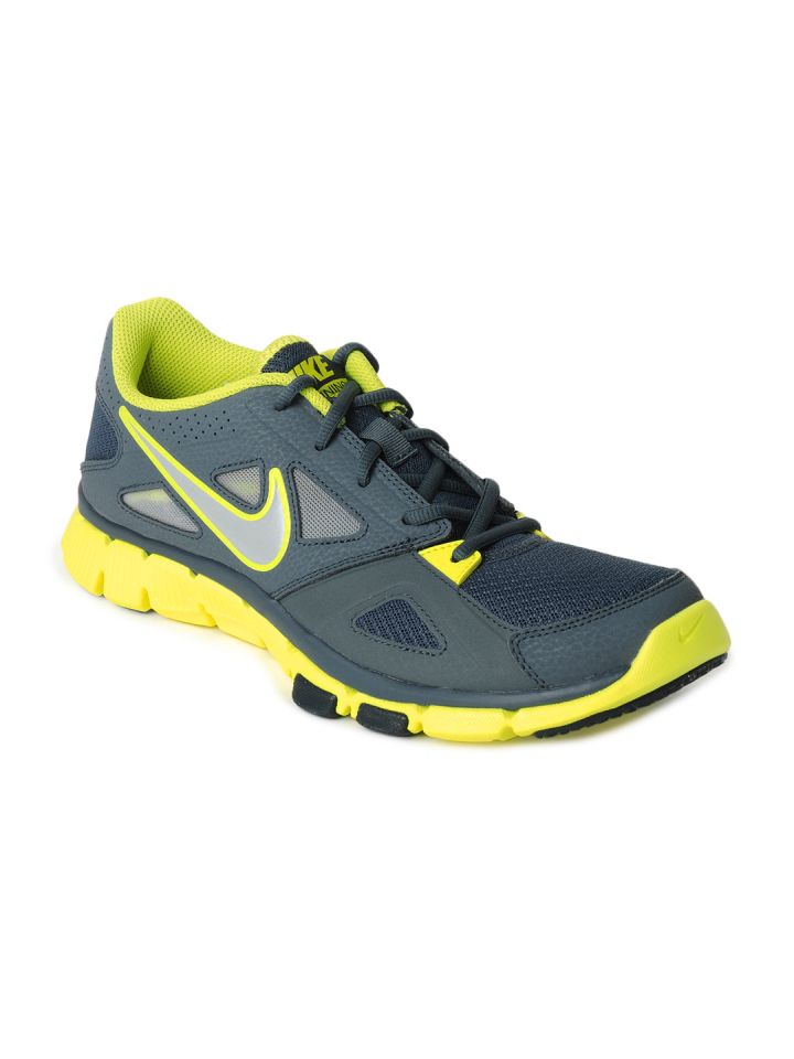 Nike grey and 2025 yellow shoes
