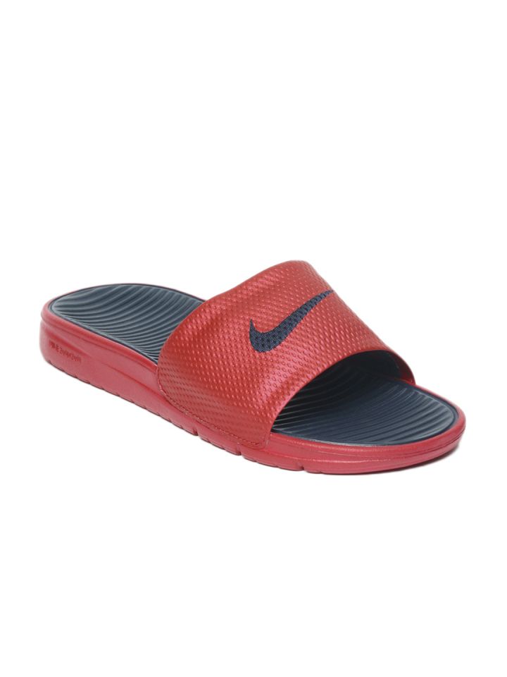 Nike flip flops discount men red