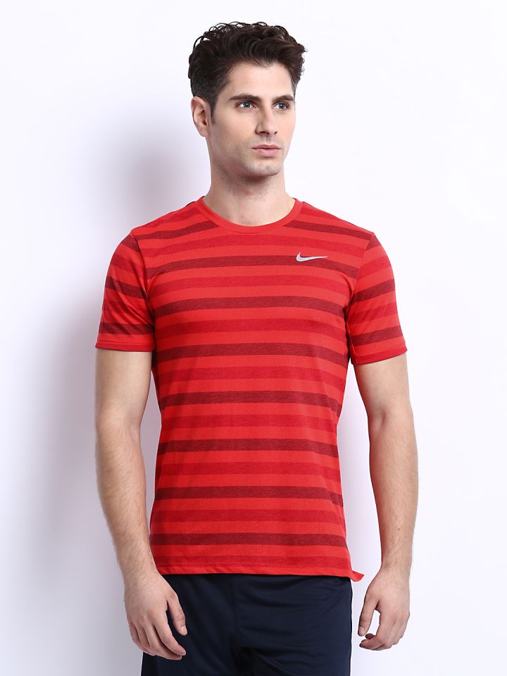 Buy Nike Red Dri Fit Touch Tailwind Running Tshirts Tshirts for