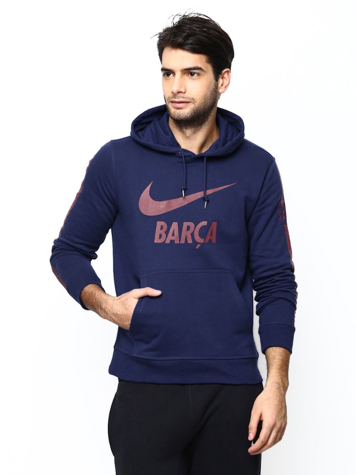 Buy Nike Men Blue Printed AS Club FCB Core Hooded Sweatshirt