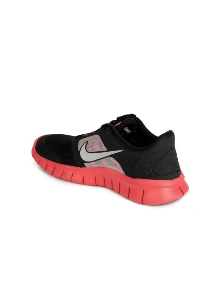 Nike Kids Black Red Free Run 3 Gs Sports Shoes