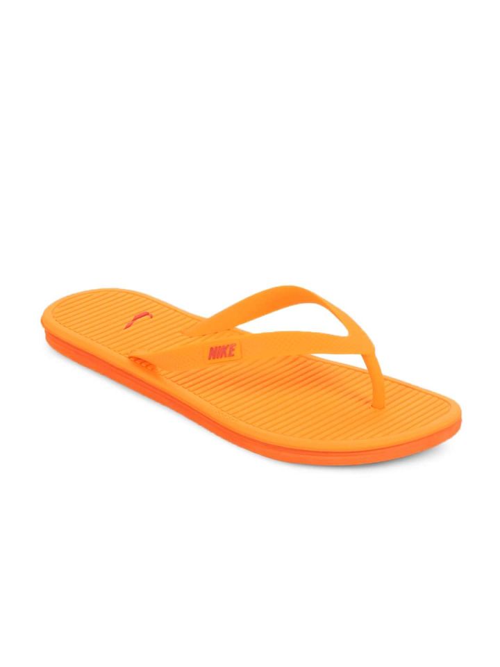 Nike Women Orange Solarsoft Thong II Flip Flops