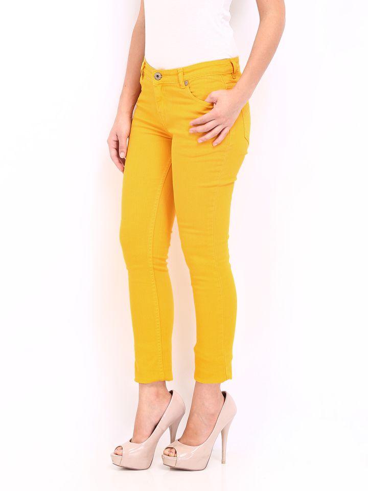 Relaxed fit high waist mustard jeans clearance