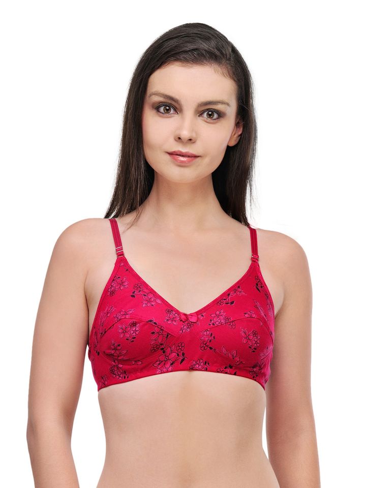 Lightly-Padded Wired Full Coverage Seamless Floral Lace Bra - BRA10301