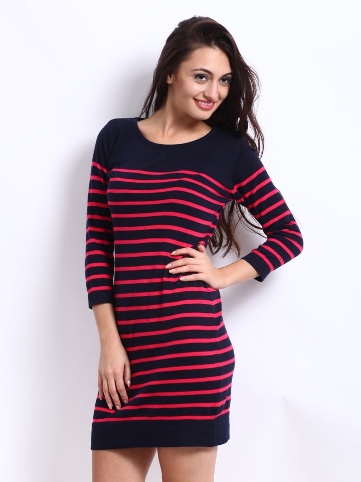 Navy and 2024 pink striped dress