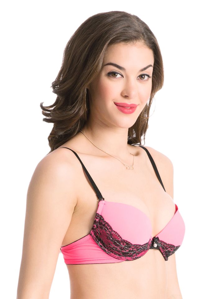 Buy PrettySecrets Pink & Black Push Up Bra PSBR2015SS010 - Bra for Women  805895