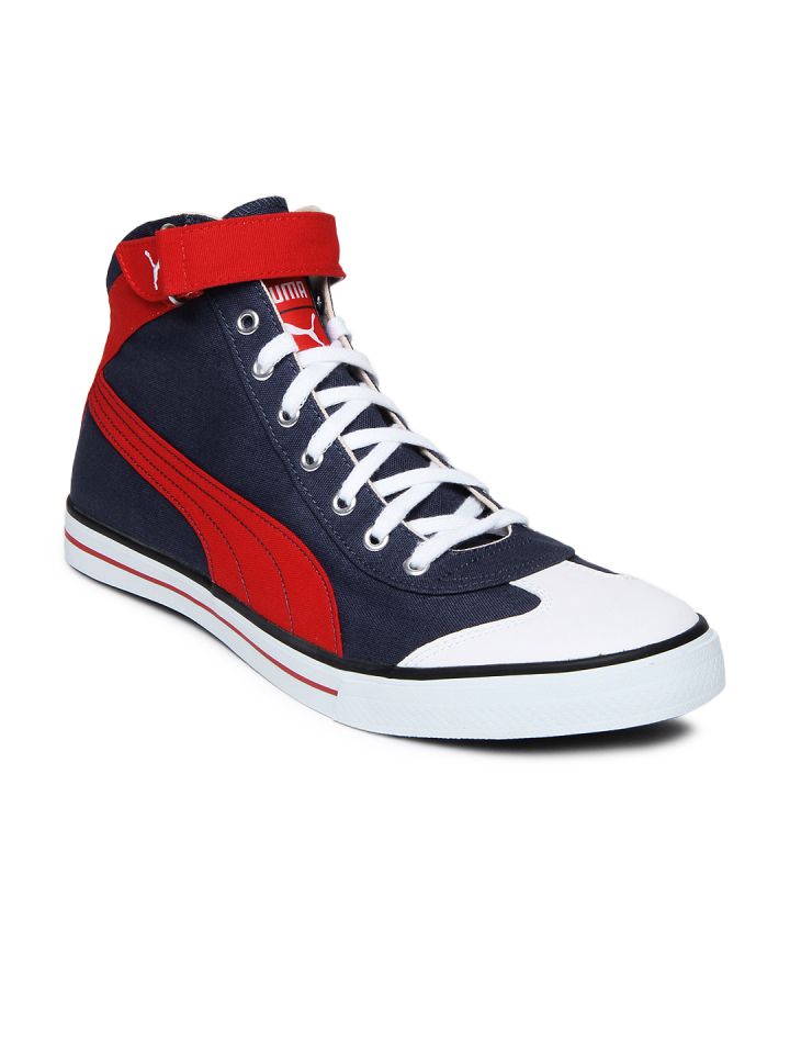 Puma shoes blue best sale and red