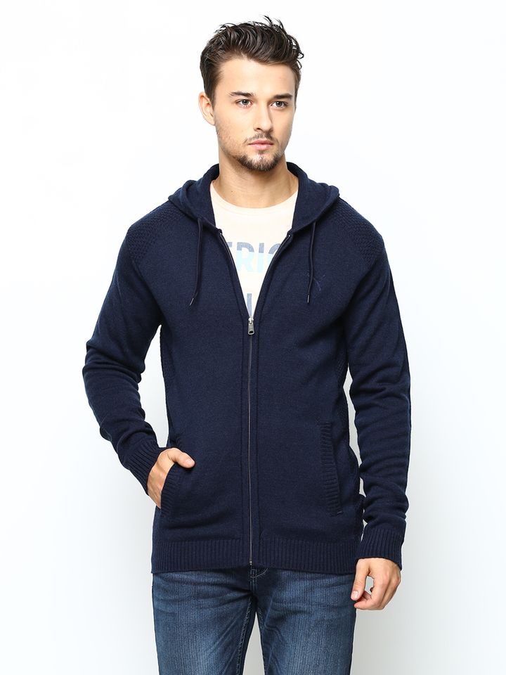 navy blue hooded sweater