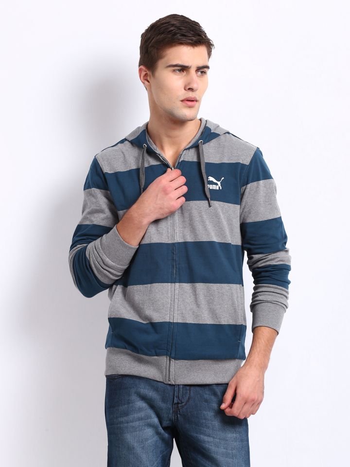 Buy Puma Men Grey Melange Blue Reversible Sweatshirt