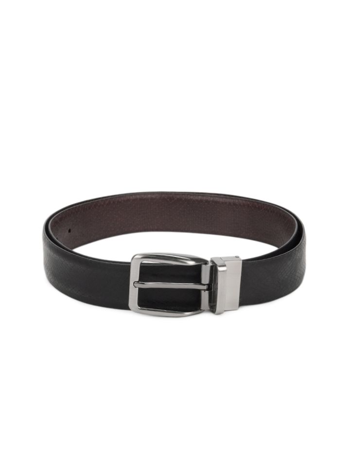 LOUIS PHILIPPE Men Black Genuine Leather Belt Black - Price in