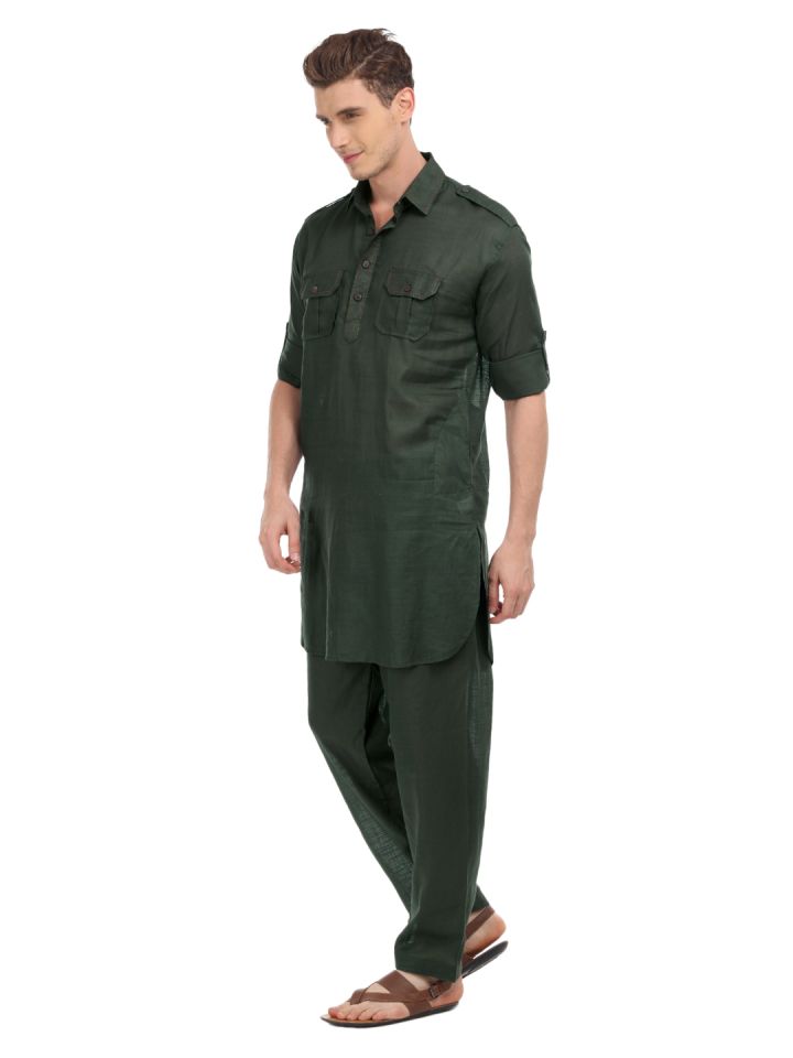 Green pathani kurta shop